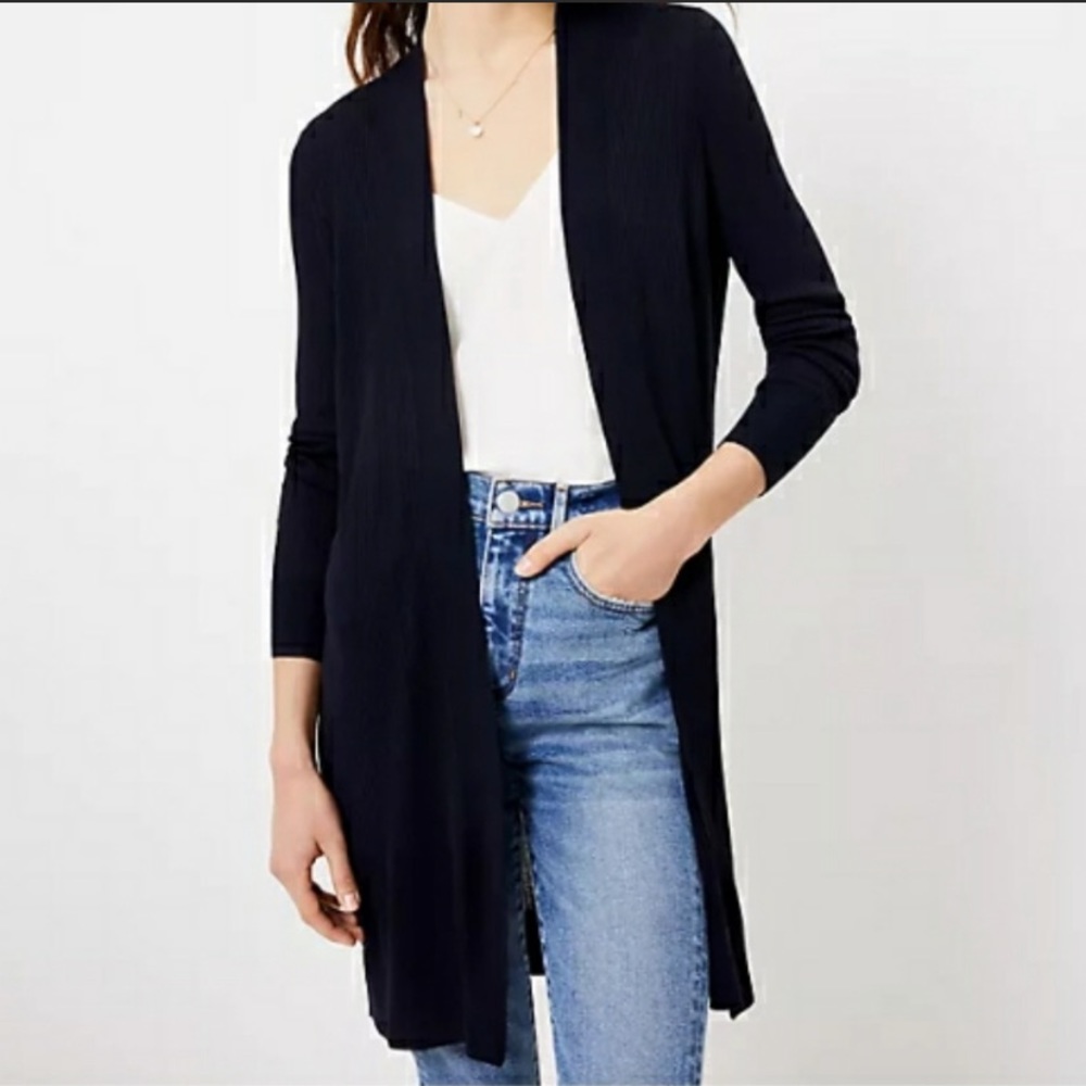 LOFT NWT Women's Ribbed‎ Open Cardigan